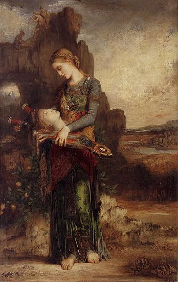 Gustave Moreau Thracian Girl Carrying the Head of Orpheus on His Lyre oil painting image